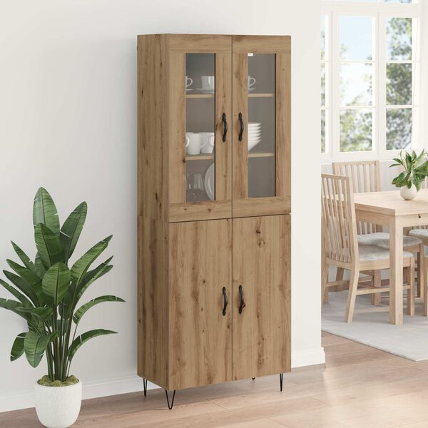 vidaXL Highboard Artisan-Eiche 69,5 x 34 x 180 cm Holzwerkstoff