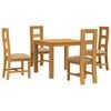 vidaXL Essgruppe 5 stk. Beige Massivholz Eiche