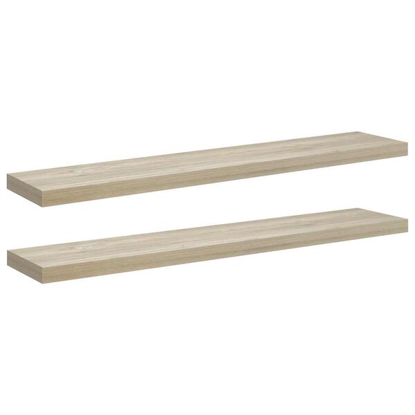 vidaXL Schwebende Wandregale 2 Stk. Eichefarben 120x23,5x3,8 cm MDF