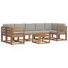 vidaXL Outdoor-Sofagarnitur mit Kissen 8 pcs Nat&uuml;rlich und Hellgrau