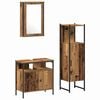 vidaXL Badezimmerm&ouml;bel Set mit Speicher 3 pcs Braun 33 x 33 x 120.5 cm