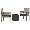 vidaXL Garten Bistro Set 3 Stk. Braun Poly-Rattan