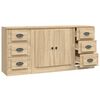 vidaXL Sideboards 3 Stk. Sonoma-Eiche Holzwerkstoff