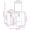 vidaXL Schminktisch mit Spiegel Weiß 90x50x132,5 cm Holzwerkstoff