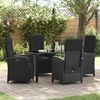 vidaXL Garten Essgruppe mit Kissen 5 pcs Schwarz Poly-Rattan
