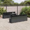 vidaXL Gartensofa-set mit Kissen 9 pcs Schwarz Poly Rattan