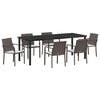 vidaXL Garten Essgruppe 7 stk. Braun und Schwarz PE-Rattan