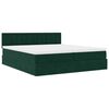 vidaXL Ottoman-Bett mit Matratzen & LEDs Dunkelgr&uuml;n 200x200 cm Samt
