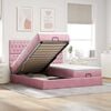 vidaXL Ottoman-Bett mit Matratzen & LEDs Rosa 160x200 cm Samt