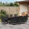vidaXL Garten Essgruppe mit Kissen 9 pcs Schwarz Poly-Rattan