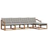 vidaXL Outdoor-Sofagarnitur mit Kissen 5 pcs Nat&uuml;rlich und Hellgrau