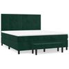 vidaXL Boxspringbett mit Matratze Dunkelgr&uuml;n 160x200 cm Samt