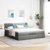 vidaXL Ottoman-Bett mit Matratzen & LEDs Dunkelgrau 200x200 cm Stoff