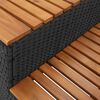 vidaXL Whirlpooltreppe Schwarz 100x50x50,5cm Poly Rattan Akazie Massiv