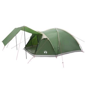 vidaXL H&uuml;tten-Zelt mit Dach Gr&uuml;n 8-Personen Polyester und Stahl