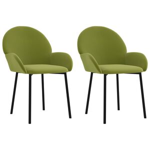 vidaXL Esszimmerst&uuml;hle 2 Stk. Hellgr&uuml;n Samt