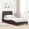 vidaXL Bett mit Matratze Dunkelbraun 90x190 cm Stoff