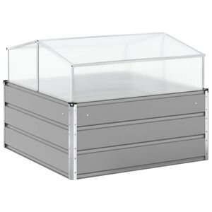 vidaXL Pflanzk&uuml;bel Hellgrau 100 x 100 x 77 cm Verzinkter Stahl