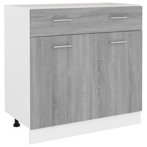 vidaXL Unterschrank mit Schublade Grau Sonoma 80x46x81,5 cm