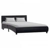 vidaXL Bettgestell mit LED Schwarz Kunstleder 140&times;200 cm