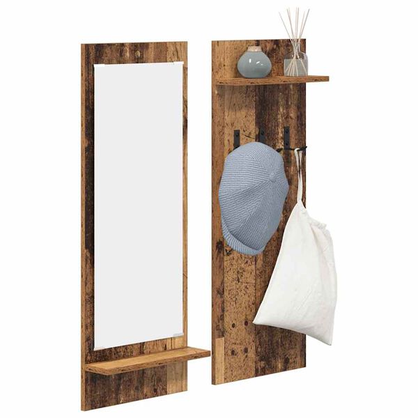 vidaXL Wandmontierter nachttisch Altholz 70 x 10 x 90 cm Holzwerkstoff