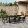 vidaXL Garten Essgruppe 9 pcs Schwarz Pulverbeschichteter Stahl