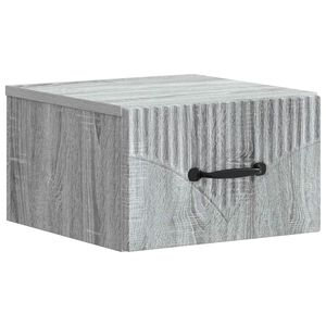 vidaXL Wandmontierter Nachttisch Graues Sonoma 34,5 x 33 x 20 cm
