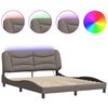 vidaXL Bettgestell mit LED ohne Matratze "Hvar" Taupe 160x200 cm Stoff