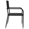 vidaXL 7-tlg. Garten-Essgruppe Schwarz Poly Rattan