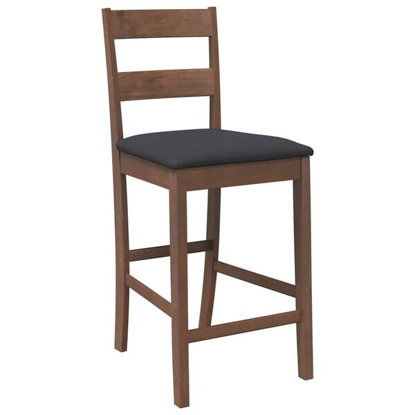 vidaXL Barhocker mit Kissen 2 Stk. Braun Massivholz Gummibaum