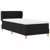 vidaXL Boxspringbett mit Matratze Schwarz 100 x 200 cm Stoff