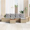 vidaXL Gartensofa-set mit Kissen 6 pcs Beige und Hellgrau Polyrattan