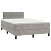 vidaXL Boxspringbett mit Matratze Hellgrau 120x190 cm Samt