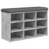 vidaXL Schuhbank Betongrau 82x32x50 cm Holzwerkstoff