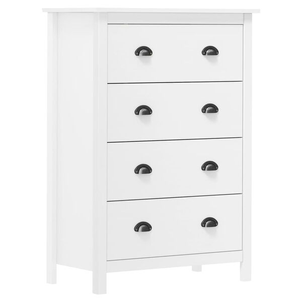 vidaXL Sideboard mit 4 Schubladen Hill 79x40x110 cm Massivholz Kiefer