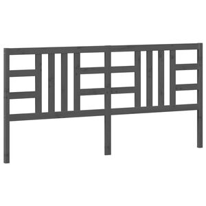 vidaXL Kopfteil Grau 206x4x100 cm Massivholz Kiefer