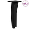vidaXL Standf&uuml;&szlig;e 12 Stk. Schwarz 40 x 40 x 100 mm Eisen