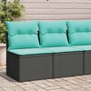 vidaXL 2-tlg. Garten-Sofagarnitur mit Kissen Schwarz Poly Rattan