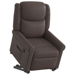 vidaXL Relaxsessel Aufstehen Elektrisch Gl&auml;nzend Braun Kunstleder