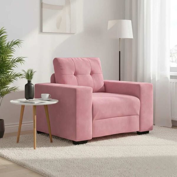 vidaXL Sessel Rosa 60 cm Samt