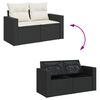 vidaXL Garten-Sofa-Set mit Kissen 11 pcs Schwarz und Creme