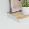 vidaXL Schweberegale 2 Stk. Eichen-Optik und Wei&szlig; 60x23,5x3,8 cm MDF