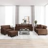 vidaXL 4-tlg. Sofagarnitur mit Kissen Braun Kunstleder