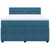 vidaXL Boxspringbett mit Matratze Blau 160x200 cm Samt