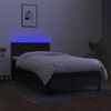 vidaXL Boxspringbett mit Matratze & LED Schwarz 100x200 cm Stoff