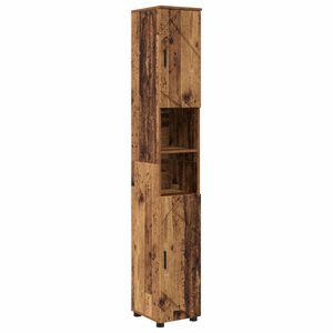 vidaXL Badezimmerschrank mit Speicher mit T&uuml;r Altholz 30 x 35 x 192 cm