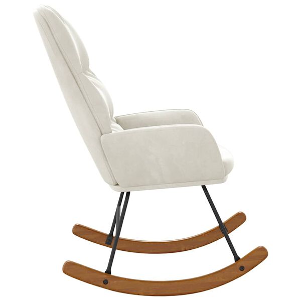 vidaXL Schaukelstuhl Samt Creme