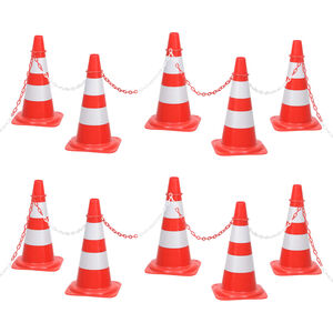 vidaXL Leitkegel-Set mit 10 m Kette Rot und Wei&szlig;