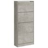 vidaXL Schuhschrank Betongrau 63x24x147 cm Holzwerkstoff