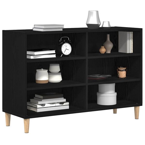 vidaXL Sideboard Schwarz Eichen-Optik 103,5 x 35 x 70 cm Holzwerkstoff